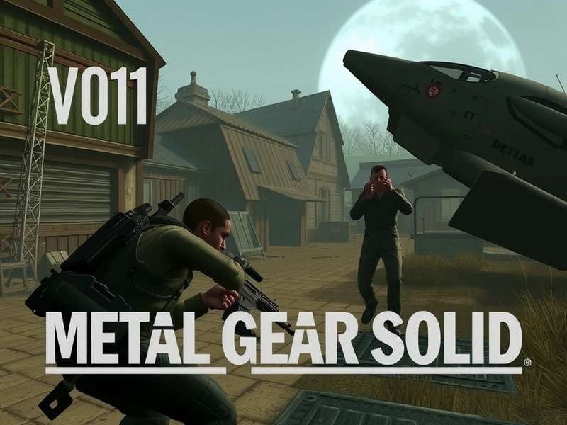 Solid Snake in the Heliport area of MGS Delta Action Demo V 001a, showcasing detailed snow and lighting effects